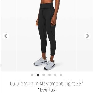 Lululemon In Movement Tights 25” Everlux